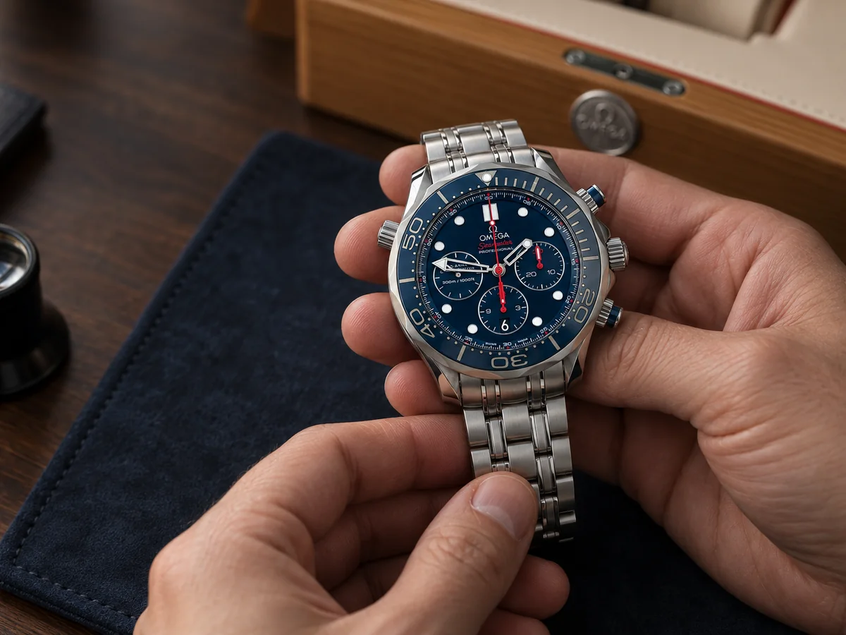 Оглед на Omega Seamaster, държан в ръце